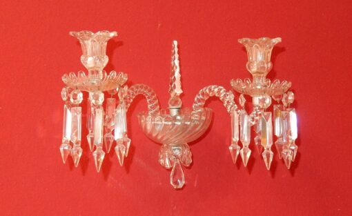 1950' Paire d'Appliques Au Poignard Baccarat Modèle Tors – Image 6