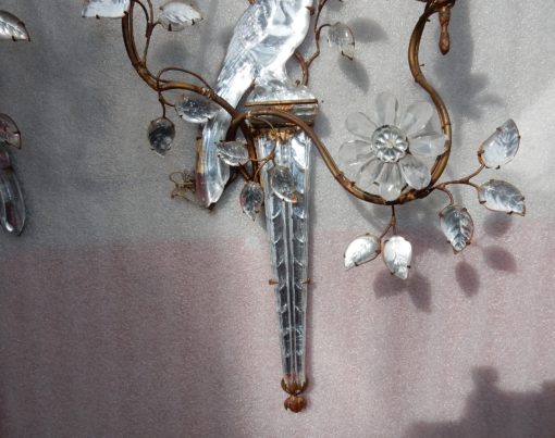1970 'Pair Of Wall Lights With Parakeet Placed On A Sheath, Maison Bagués - Image 5