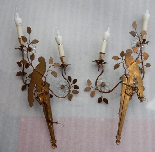 1970 'Pair Of Wall Lights With Parakeet Placed On A Sheath, Maison Bagués - Image 4