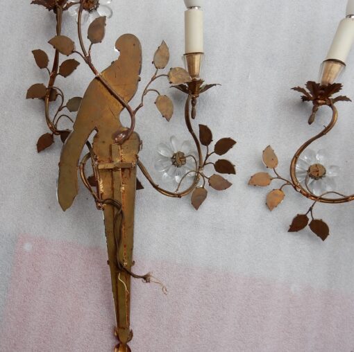 1970 'Pair Of Wall Lights With Parakeet Placed On A Sheath, Maison Bagués - Image 3