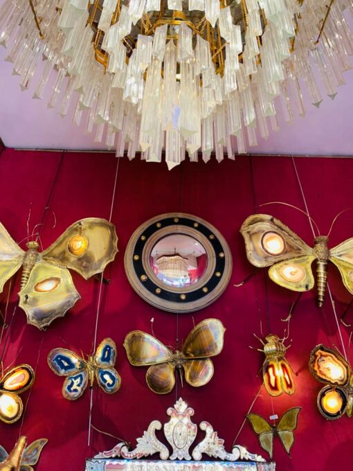 1970 'Coffee Table Butterfly Illuminating DLG  Duval Brasseur or Isabelle Faure For Honoré de Paris 125 X 80 - Image 12