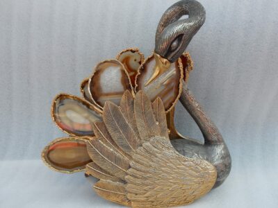 1970 'Swan Magazine Holder In The Style Of Duval Brasseur