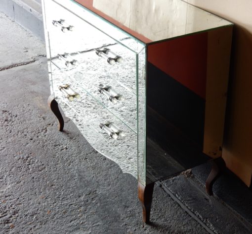 1940/50 ′ Art Deco Vintage Mirror Dresser 3 Drawers 6 Glass Handles 93 X 41 x cm - Image 6