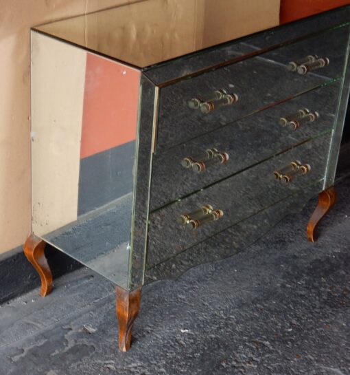 1940/50 ′ Art Deco Vintage Mirror Dresser 3 Drawers 6 Glass Handles 93 X 41 x cm - Image 5