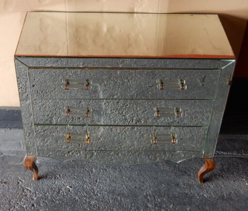 1940/50 ′ Art Deco Vintage Mirror Dresser 3 Drawers 6 Glass Handles 93 X 41 x cm - Image 4