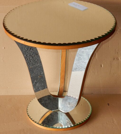 1950' Guéridon Miroir Tripode Art Déco Diamètre 50 cm – Image 5