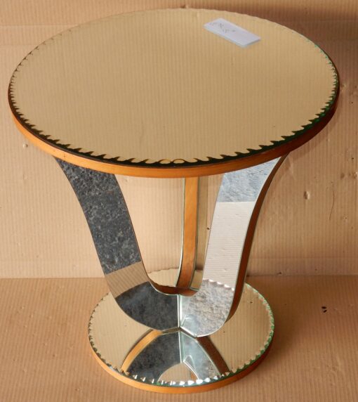 1950' Guéridon Miroir Tripode Art Déco Diamètre 50 cm