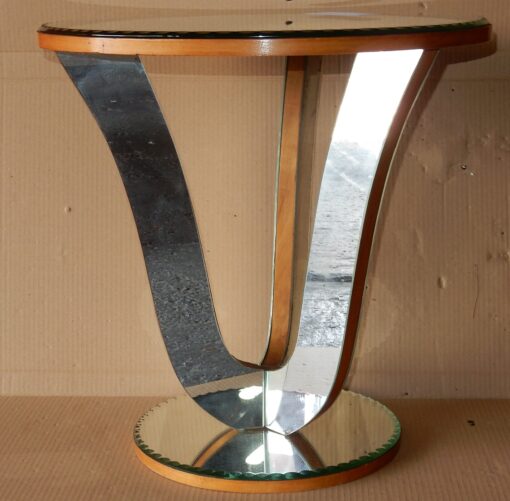1950' Guéridon Miroir Tripode Art Déco Diamètre 50 cm – Image 2