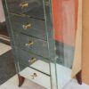 1940/50 ′ Art Deco Vintage Mirror Cabinet 5 Drawers 6 Glass Handles 50 X 39 cm - Image 4