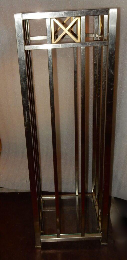 1970/80 Golden And Chrome Metal Bolster 33 x 33 x H 101 cm