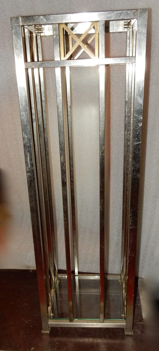 1970/80 Golden And Chrome Metal Bolster 33 x 33 x H 101 cm - Image 7