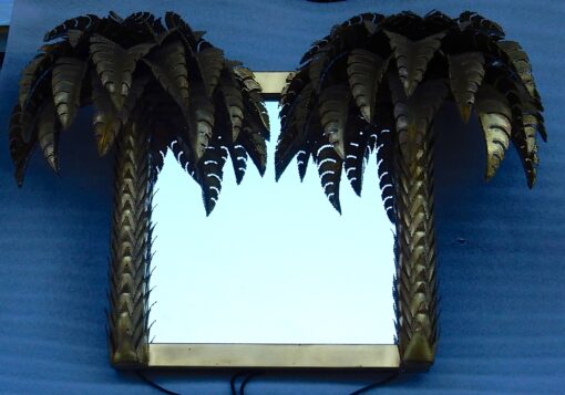 1970 'Illuminating Palm Tree Mirror Unique and Original Piece By Barbier, Jansen, Fernandez, Faure, 115 x 40 x H 70 cm - Image 11