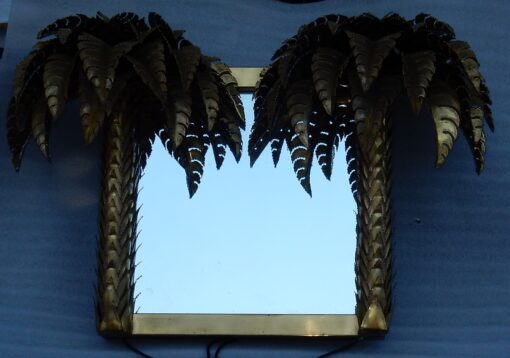 1970 'Illuminating Palm Tree Mirror Unique and Original Piece By Barbier, Jansen, Fernandez, Faure, 115 x 40 x H 70 cm - Image 10