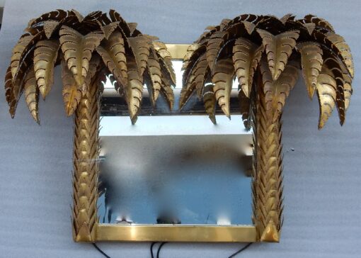 1970 'Illuminating Palm Tree Mirror Unique and Original Piece By Barbier, Jansen, Fernandez, Faure, 115 x 40 x H 70 cm - Image 9