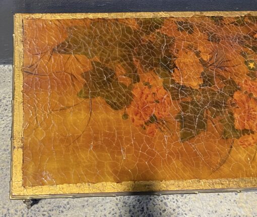 1970' Table Basse Double Piétement Bronze Modèle Bambou Maison Baguès Laque De Chine  168 x 55x H 38 cm – Image 12