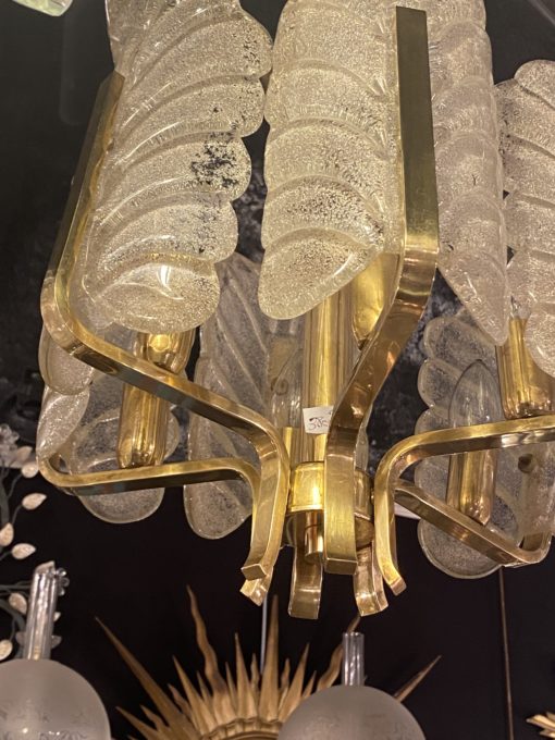 1970' Chandelier 6 Bulbs By Carl Fagerlund in Crystal Diameter 38, H 70 cm - Image 5