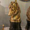 1950/70 Pair Of Gilt Bronze And Marble Lamps With Horse Head - Image 5