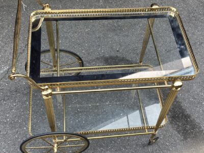 1970 ′ Rolling Bar in Bronze and Gilt Brass Maison Baguès