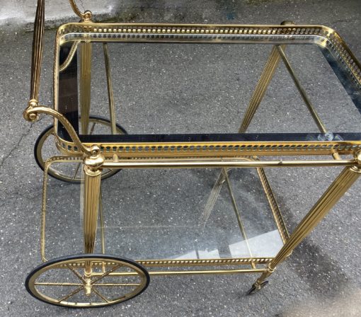 1970′  Bar Roulant en Bronze et Laiton Doré Maison Baguès – Image 9