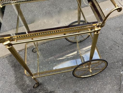 1970′  Bar Roulant en Bronze et Laiton Doré Maison Baguès – Image 5