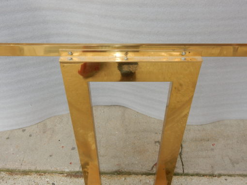 1970 ′ Gilt Bronze Console, Lucite And Travertine With Horns Of Plenty By Claude Dalle For Romeo 140 X 53 X H 85 cm - Image 11