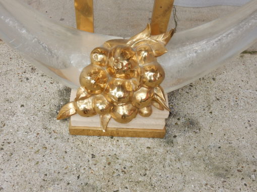 1970 ′ Gilt Bronze Console, Lucite And Travertine With Horns Of Plenty By Claude Dalle For Romeo 140 X 53 X H 85 cm - Image 8