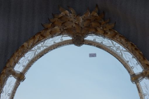 1970/80' Mirror Murano Véronèse Cristal and Gold inclusion 135 H  X 96 cm - Image 4