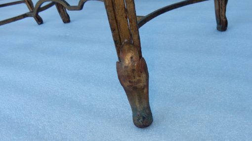 1950' Paire De Tables d'Appoint Maison Baguès Fer Forgé Dorée à l'Or Plateaux Miroirs Oxydés Vieillis – Image 12