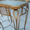 1950 'Pair Of Side Tables Maison Bagués Wrought Iron Gilded With Gold Aged Oxidized Mirror Trays - Image 11
