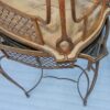 1950 'Pair Of Side Tables Maison Bagués Wrought Iron Gilded With Gold Aged Oxidized Mirror Trays - Image 4