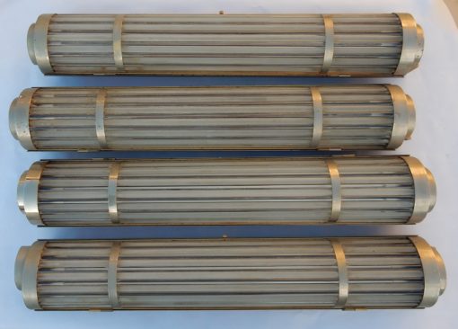 1970'S Series of 4 Wall Lamps with Glass Tubes In The Style Of Genet Michon Or Petitot H 73 cm