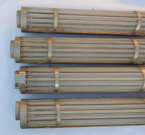 1970'S Series of 4 Wall Lamps with Glass Tubes In The Style Of Genet Michon Or Petitot H 73 cm - Image 6