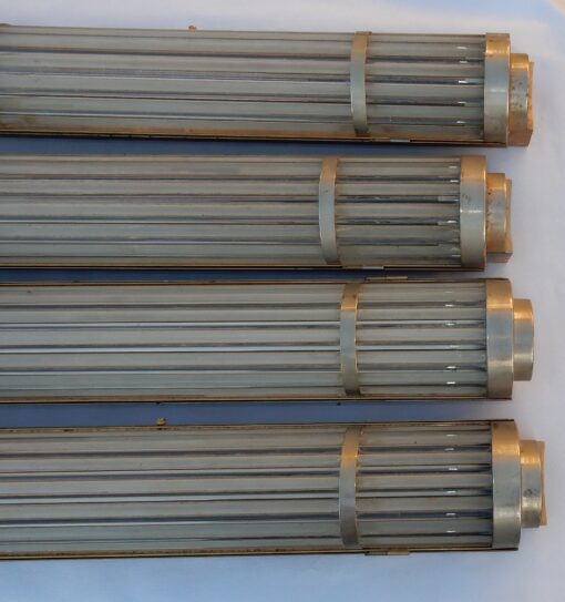 1970'S Series of 4 Wall Lamps with Glass Tubes In The Style Of Genet Michon Or Petitot H 73 cm - Image 5