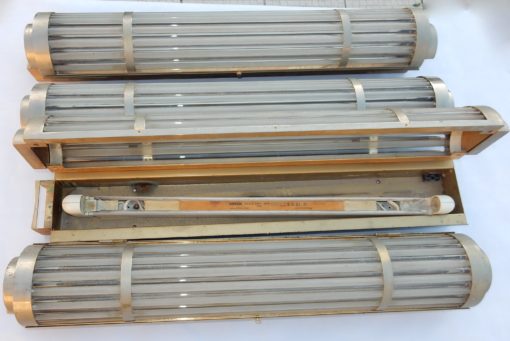 1970'S Series of 4 Wall Lamps with Glass Tubes In The Style Of Genet Michon Or Petitot H 73 cm - Image 4