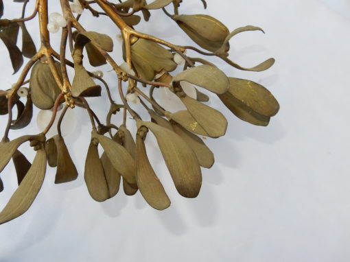 1900 ′ Art Nouveau Bronze Mistletoe Ball Chandelier has 3 Lights 40 x 45 cm Sockets In The Shape Of Tulips - Image 8