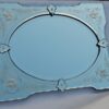 1950/70 ′ Venetian Cartridge Mirror, Beveled Oval 76 x 60 cm