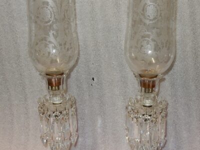1950/70 Pair of Baccarat Crystal Candlesticks Signed With Tealight Holders