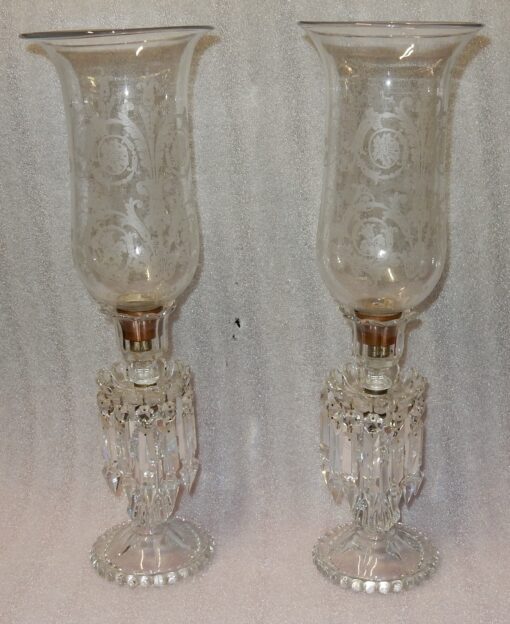1950/70 Pair of Baccarat Crystal Candlesticks Signed With Tealight Holders