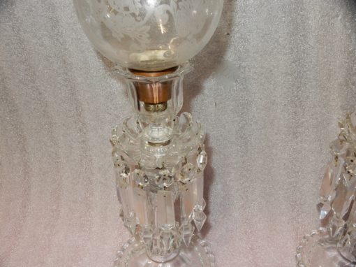 1950/70 Pair of Baccarat Crystal Candlesticks Signed With Tealight Holders - Image 6