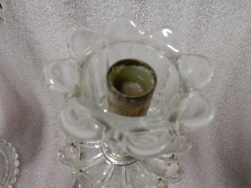 1950/70 Pair of Baccarat Crystal Candlesticks Signed With Tealight Holders - Image 3