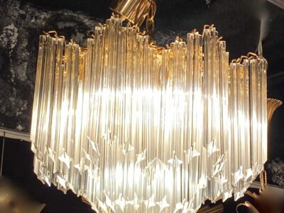 1970 'Venini 88 Murano Crystal Chandelier To 8 Satellites