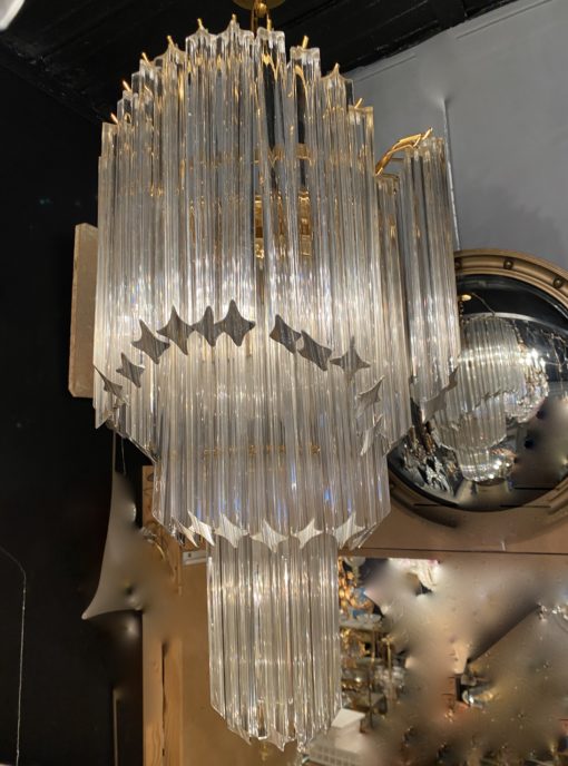 1970' Lustre Venini 65 Cristaux Murano Triple Évolution – Image 5