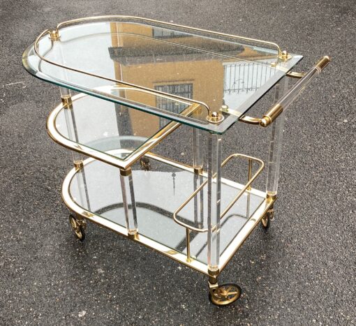 1970'  Rolling Bar Lucite and Gilted Iron From A Luxury Spanish Hotel(Hold) - Image 10