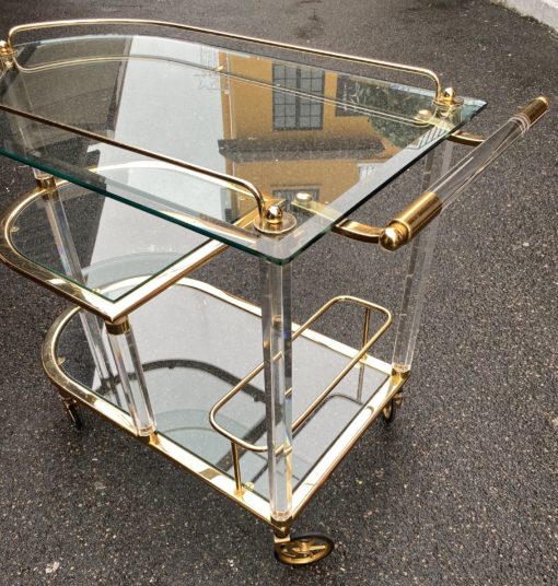 1970'  Rolling Bar Lucite and Gilted Iron From A Luxury Spanish Hotel(Hold) - Image 9
