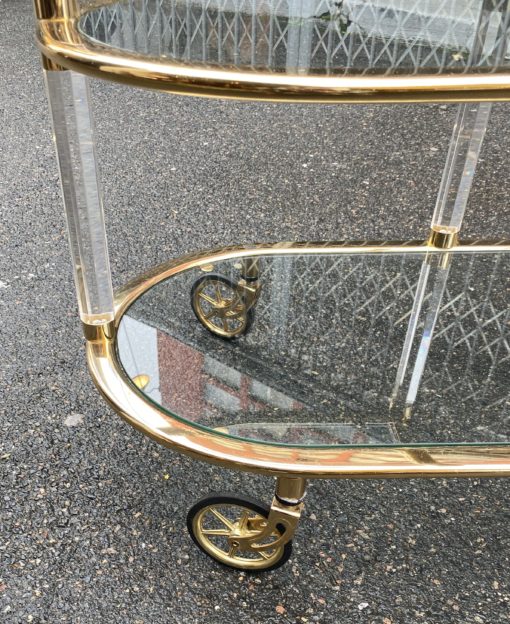 1970'  Rolling Bar Lucite and Gilted Iron From A Luxury Spanish Hotel(Hold) - Image 7