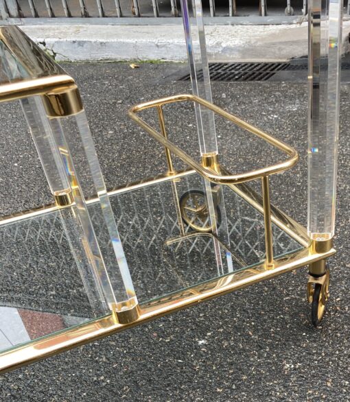 1970'  Rolling Bar Lucite and Gilted Iron From A Luxury Spanish Hotel(Hold) - Image 6