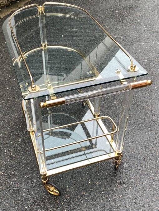 1970'  Rolling Bar Lucite and Gilted Iron From A Luxury Spanish Hotel(Hold) - Image 4