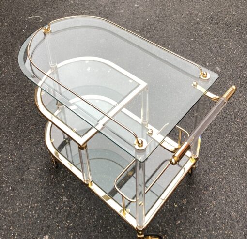 1970'  Rolling Bar Lucite and Gilted Iron From A Luxury Spanish Hotel(Hold) - Image 3
