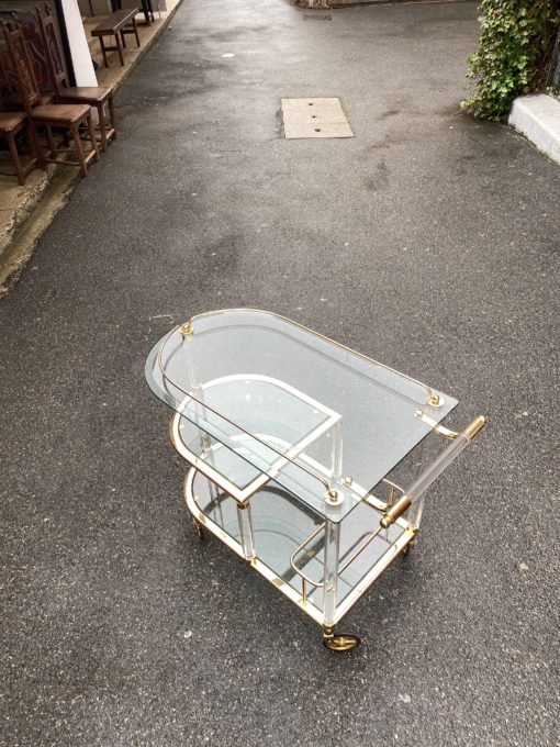 1970'  Rolling Bar Lucite and Gilted Iron From A Luxury Spanish Hotel(Hold) - Image 2