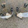 1970' Pair of Patinated Bronze And Gilt Metal Gueridons In The Taste Of Weisweiler - Image 2